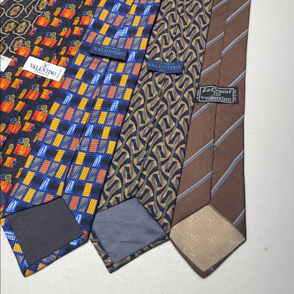 Valentino Multicolor Patterned Silk Ties - Picture 6 of 10